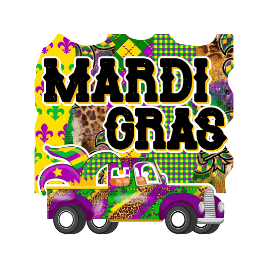 Mardi Gras Truck - DTF Ready to Press - Heat Press Transfer