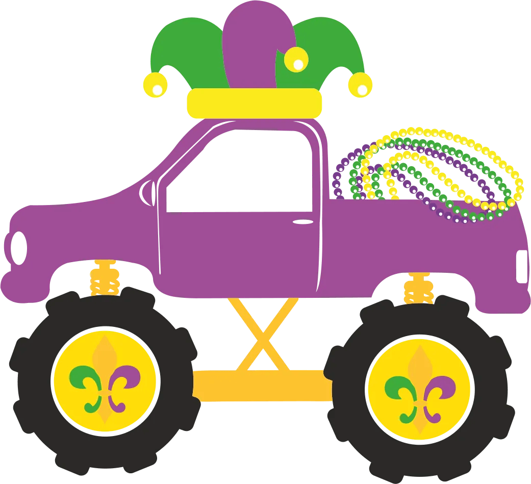 Mardi Gras Truck - DTF Ready to Press - Heat Press Transfer