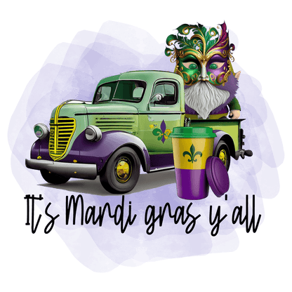 Mardi Gras Truck - DTF Ready to Press - Heat Press Transfer