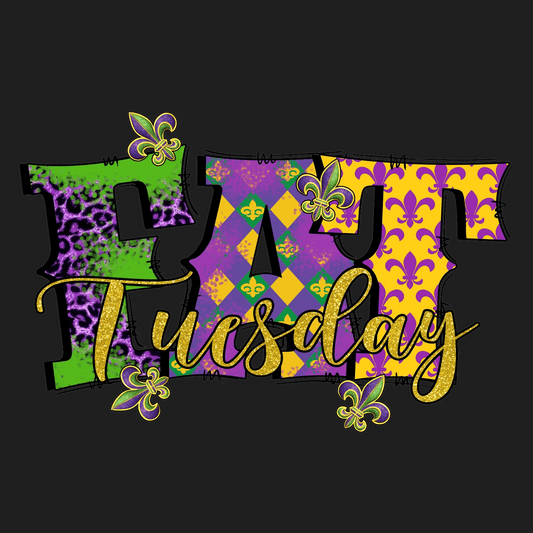Mardi Gras Tuesday - DTF Ready to Press - Heat Press Transfer