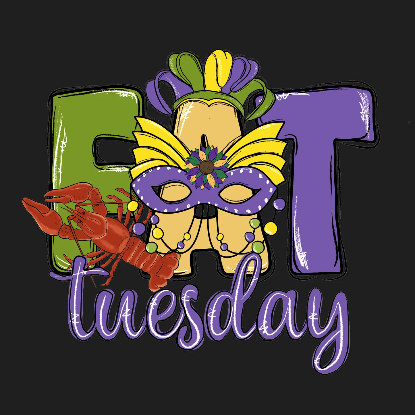 Mardi Gras Tuesday - DTF Ready to Press - Heat Press Transfer