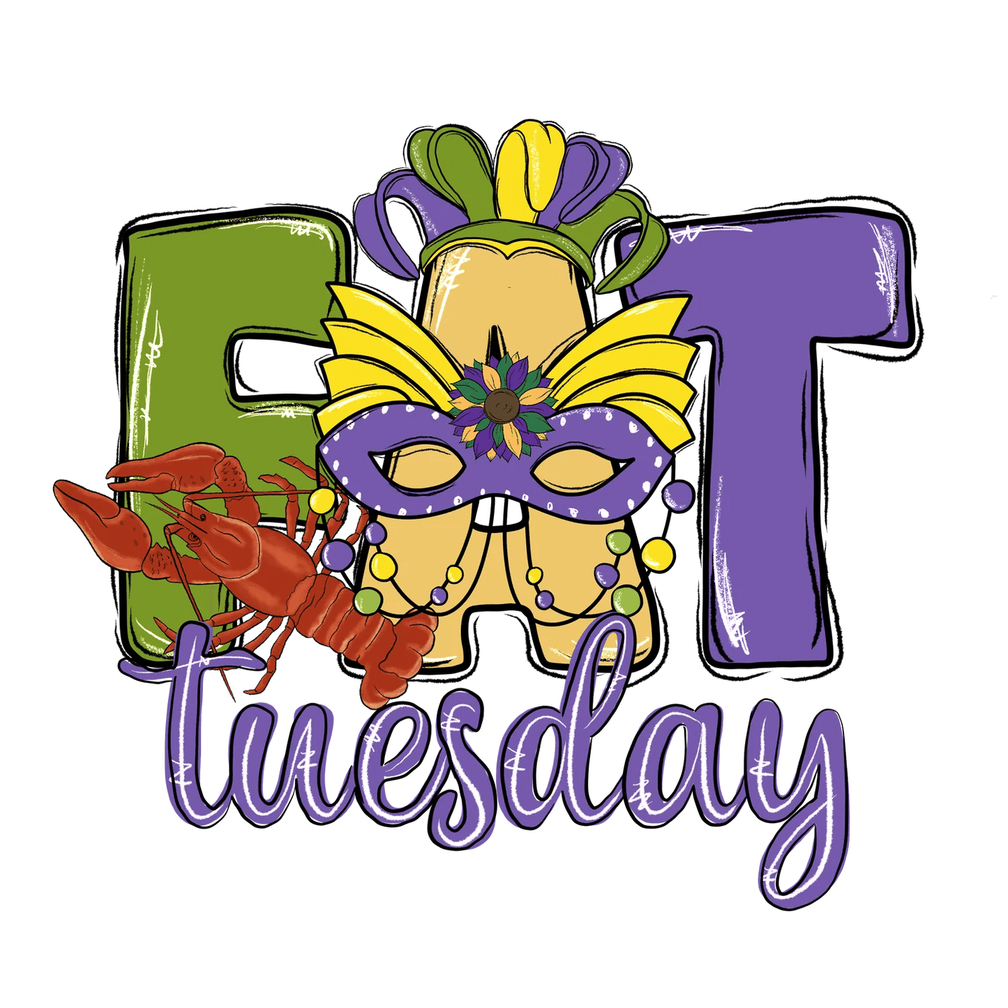 Mardi Gras Tuesday - DTF Ready to Press - Heat Press Transfer