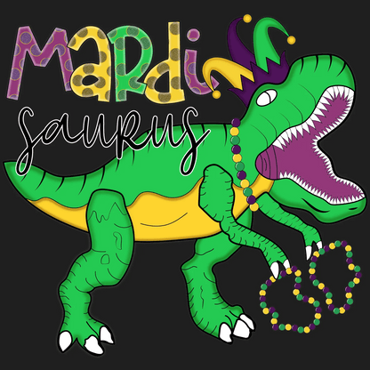 Mardi Saurus - DTF Ready to Press - Heat Press Transfer