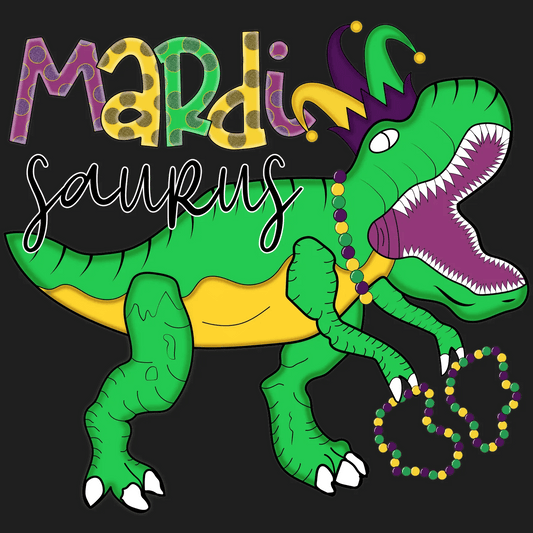 Mardi Saurus - DTF Ready to Press - Heat Press Transfer