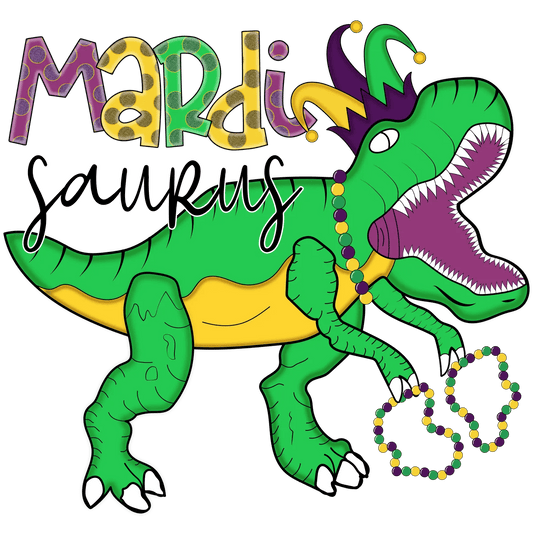 Mardi Saurus - DTF Ready to Press - Heat Press Transfer
