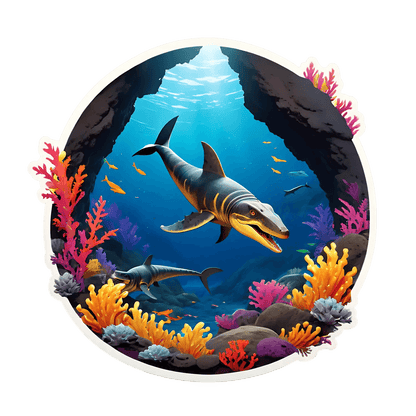 Marine Life - Prehistoric Ocean Sticker - Heat Press Transfer