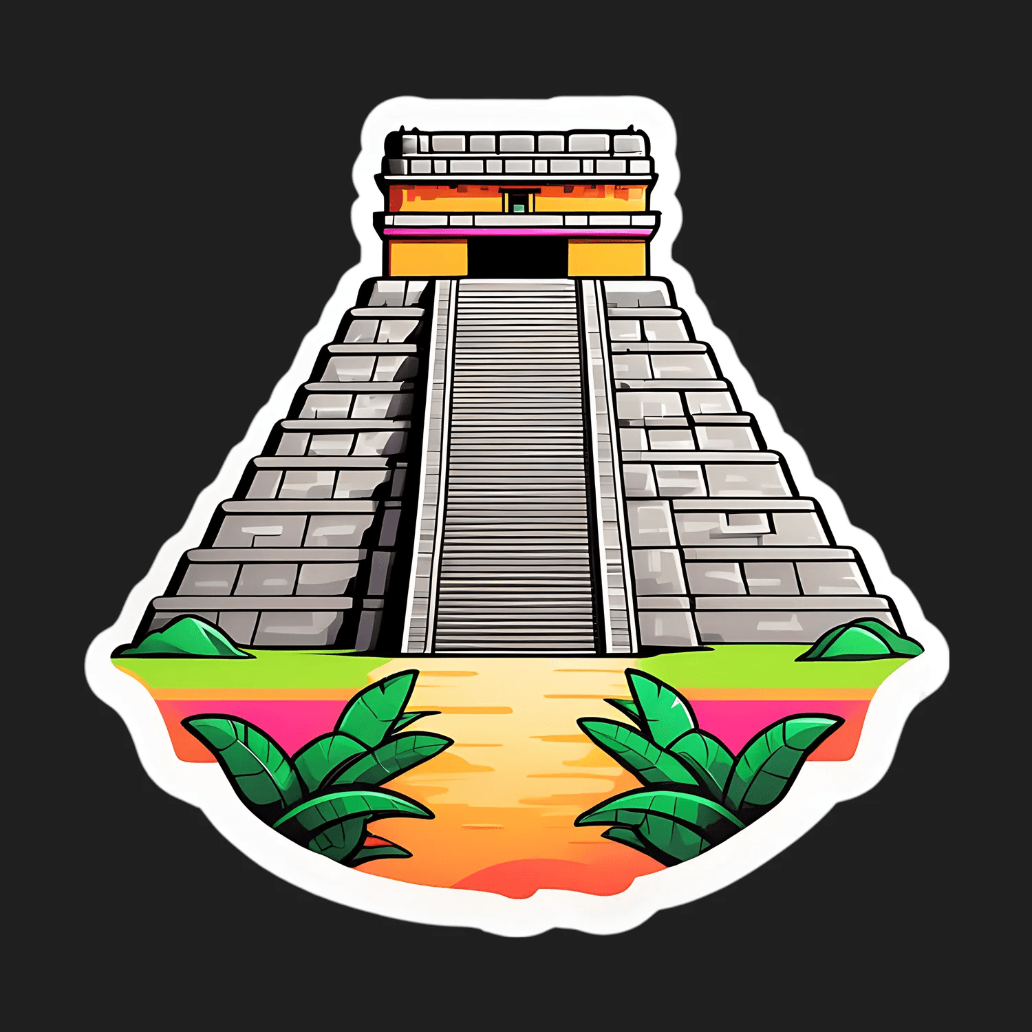 Mayan Pyramid - Sticker - Heat Press Transfer