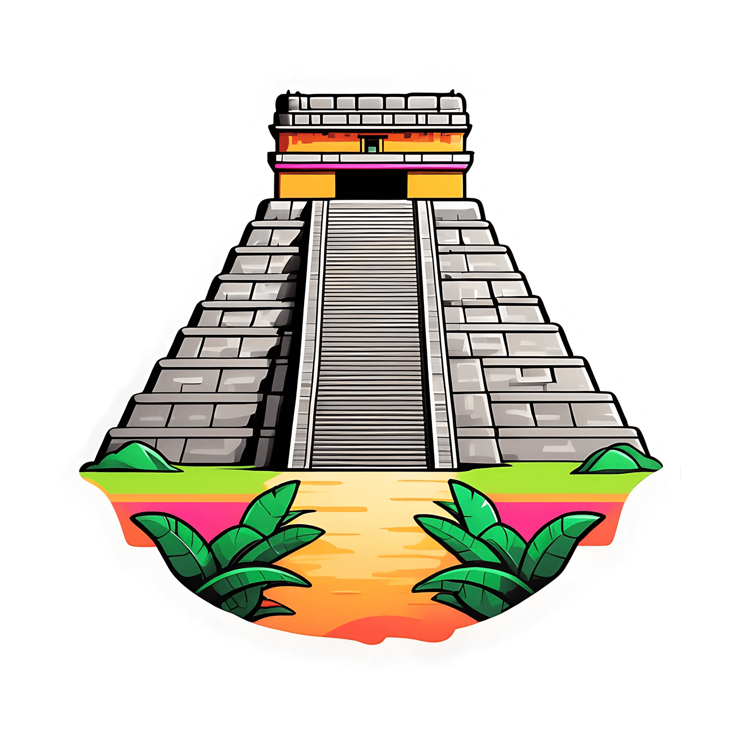 Mayan Pyramid - Sticker - Heat Press Transfer