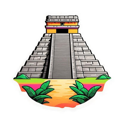 Mayan Pyramid - Sticker - Heat Press Transfer