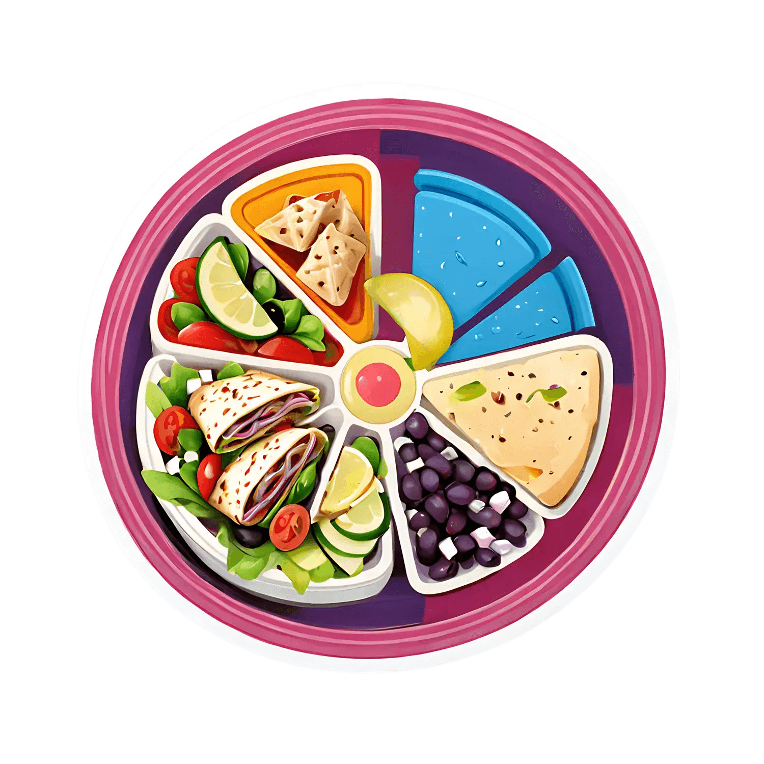 Mediterranean Diet Plate - Sticker - Heat Press Transfer