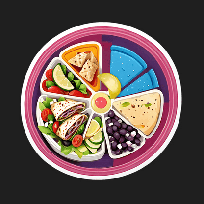 Mediterranean Diet Plate - Sticker - Heat Press Transfer