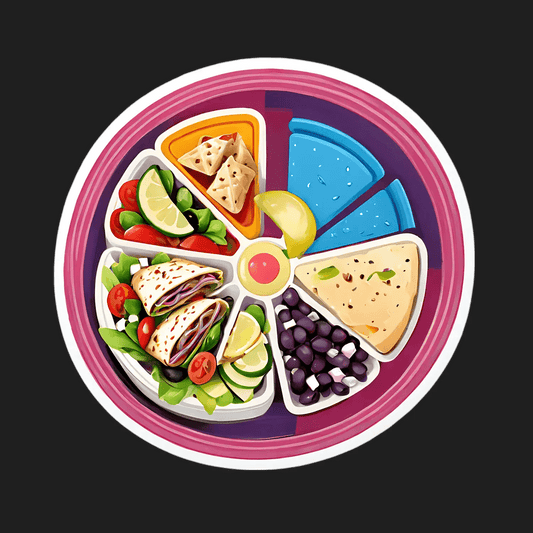 Mediterranean Diet Plate - Sticker - Heat Press Transfer