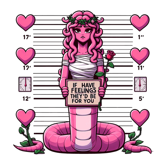 Medusa If I Feelings They'd For You Valentine's Day Design - DTF Ready To Press - Heat Press Transfer