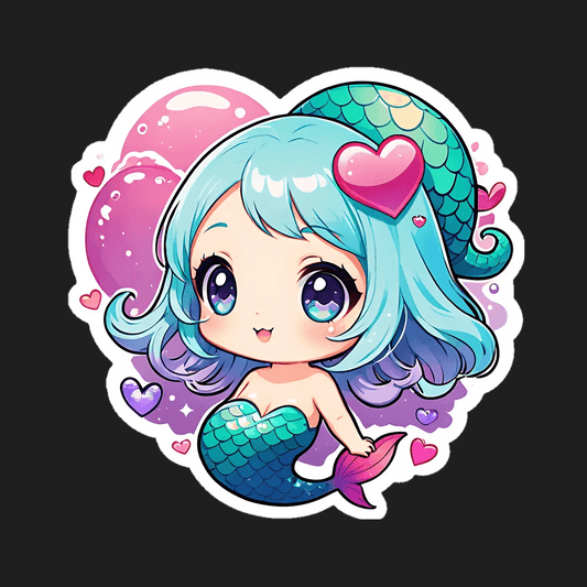 Mermaid Heart - UV DTF Sticker - Heat Press Transfer
