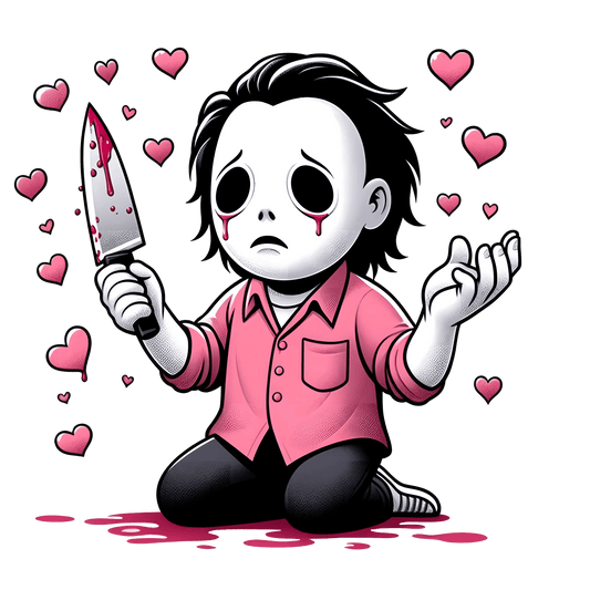 Michael Myers Valentine's Day Heart Design - DTF Ready To Press - Heat Press Transfer