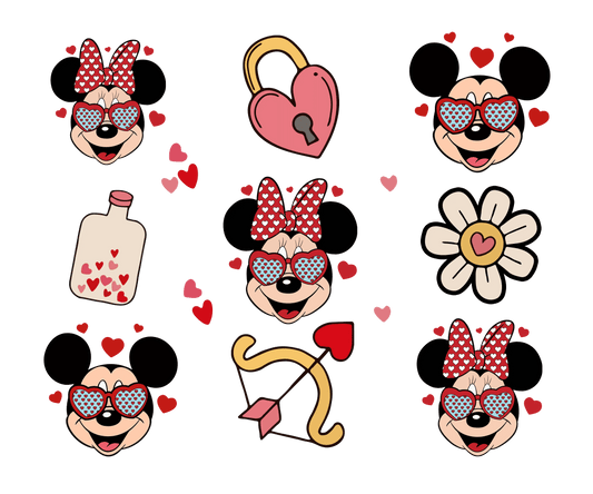 Mickey Mouse Lover Valentine's Day Design - DTF Ready To Press - Heat Press Transfer