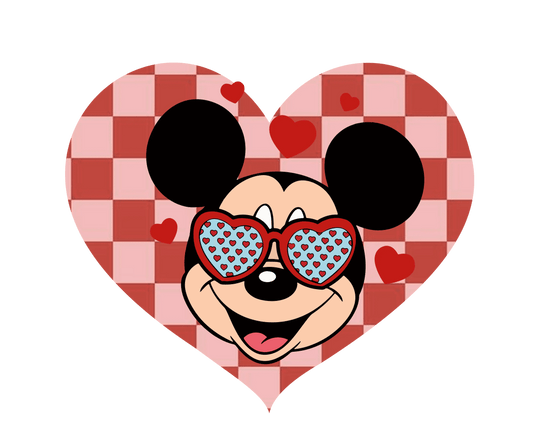 Mickey Mouse Valentine's Day Heart Design - DTF Ready To Press - Heat Press Transfer