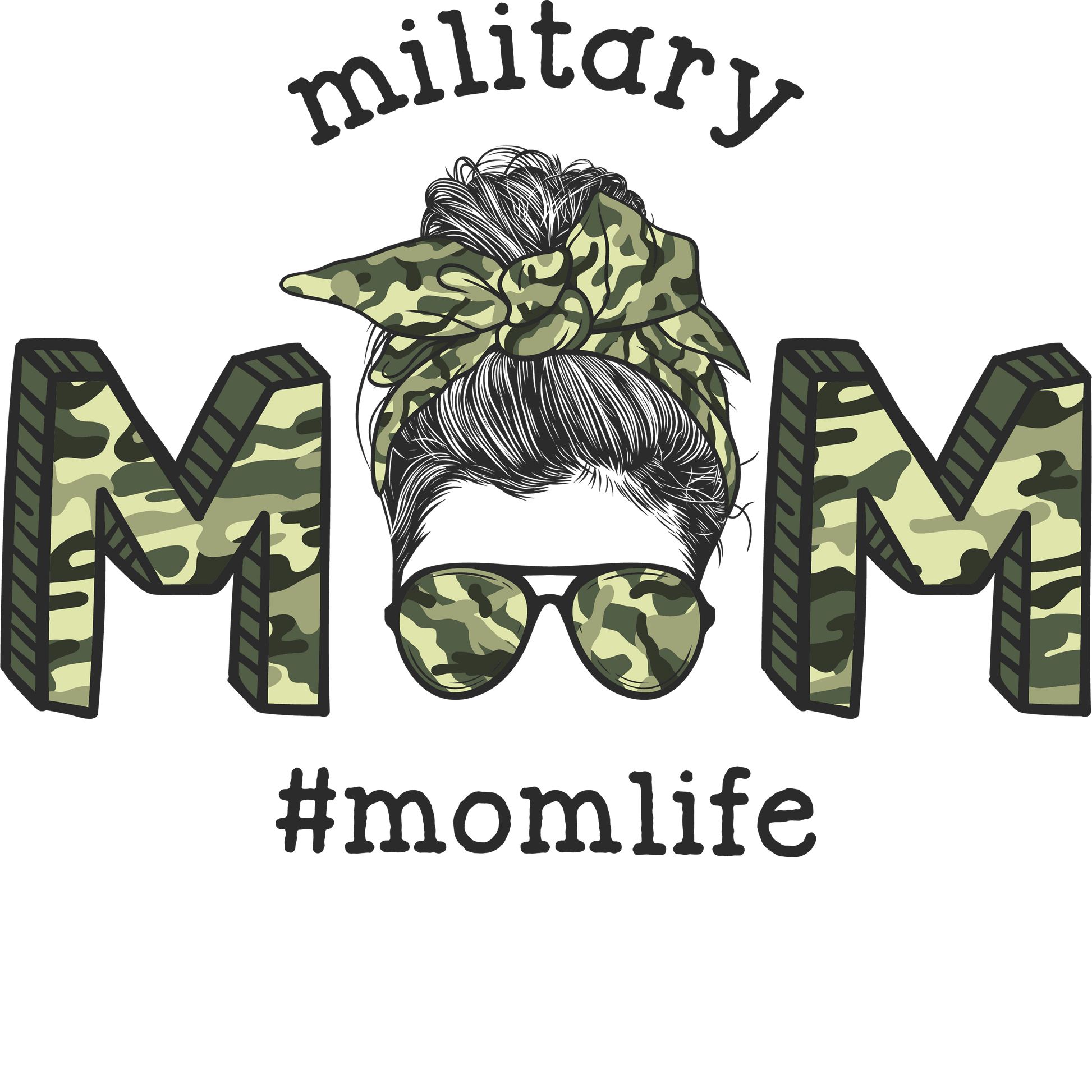 Military Mom Design - DTF Ready To Press - Heat Press Transfer