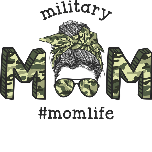 Military Mom Design - DTF Ready To Press - Heat Press Transfer