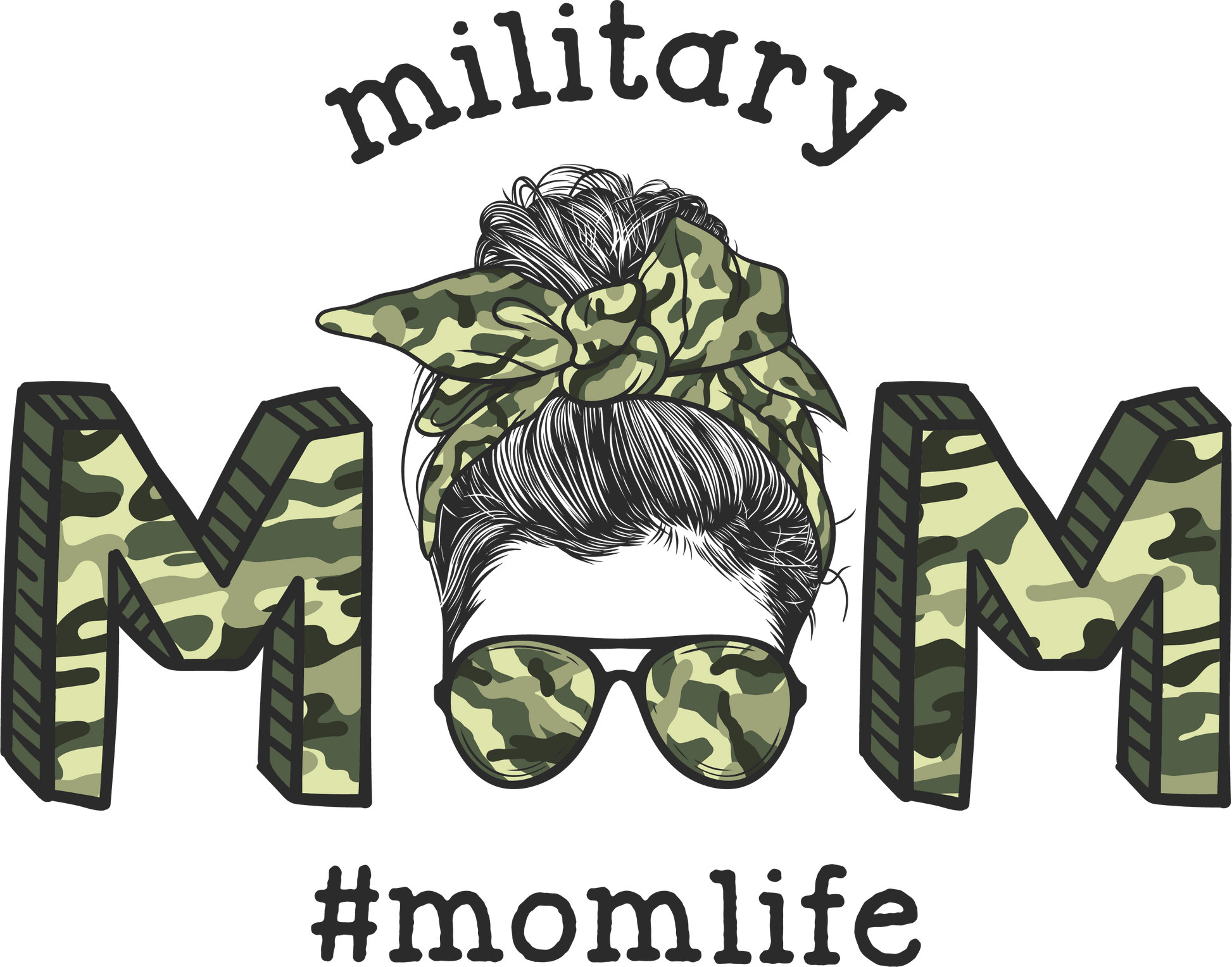 Military Mom Design - DTF Ready To Press - Heat Press Transfer