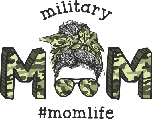 Military Mom Design - DTF Ready To Press - Heat Press Transfer