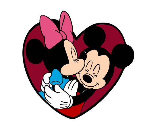 Minnie And Mickey Love Design - DTF Ready To Press - Heat Press Transfer