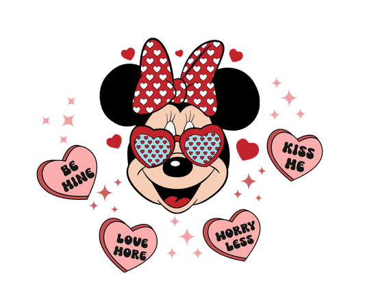 Minnie Mouse Love More Valentine Design - DTF Ready To Press - Heat Press Transfer