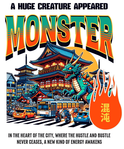 Monster City Dragon - DTF Ready to Press - Heat Press Transfer