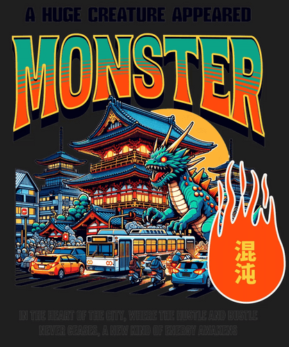 Monster City Dragon - DTF Ready to Press - Heat Press Transfer