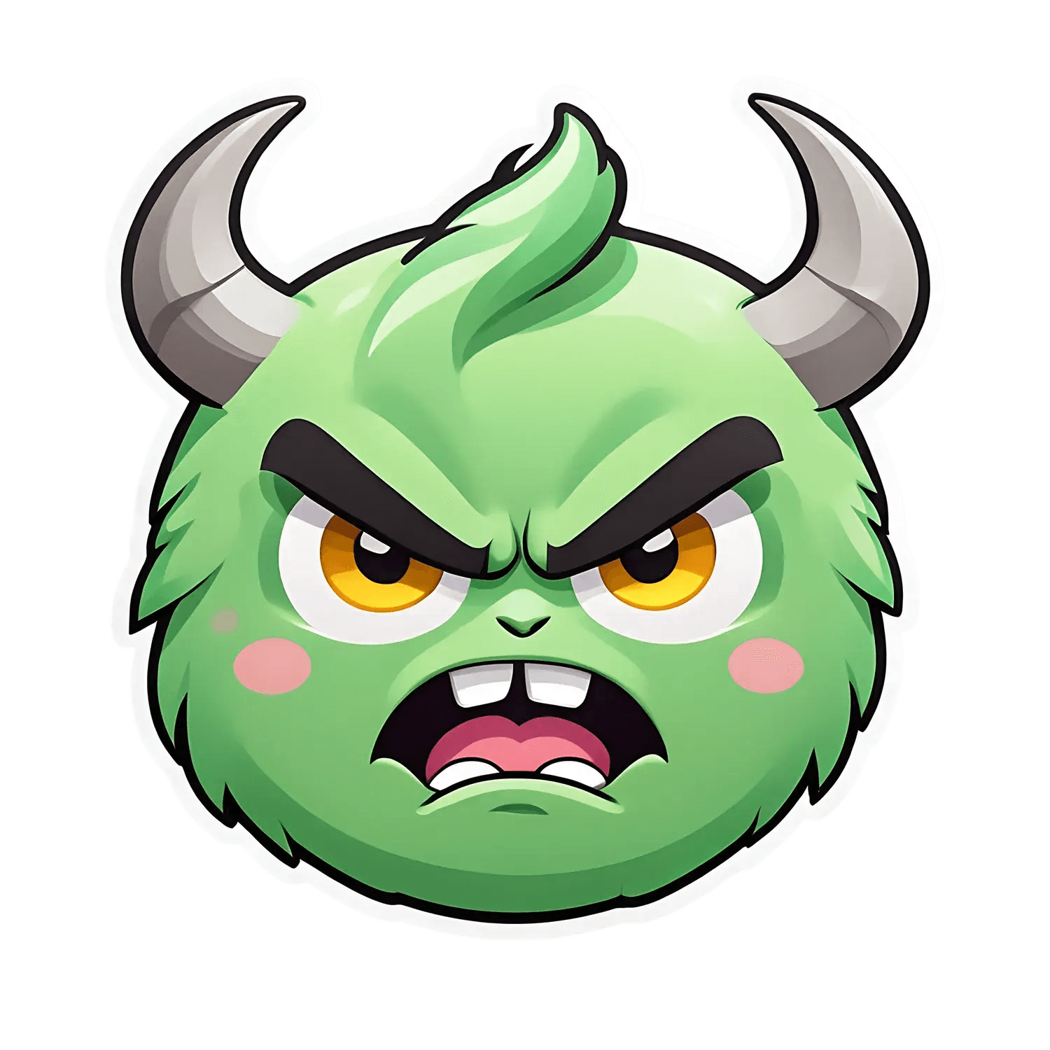 Monster Face Sticker - Cool Green Design - Heat Press Transfer