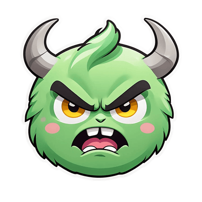 Monster Face Sticker - Cool Green Design - Heat Press Transfer