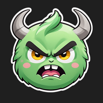 Monster Face Sticker - Cool Green Design - Heat Press Transfer