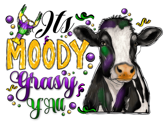 Moody Cow Design - DTF Ready to Press - Heat Press Transfer