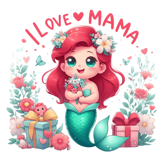 Mother's Day Mermaid Design - DTF Ready To Press - Heat Press Transfer