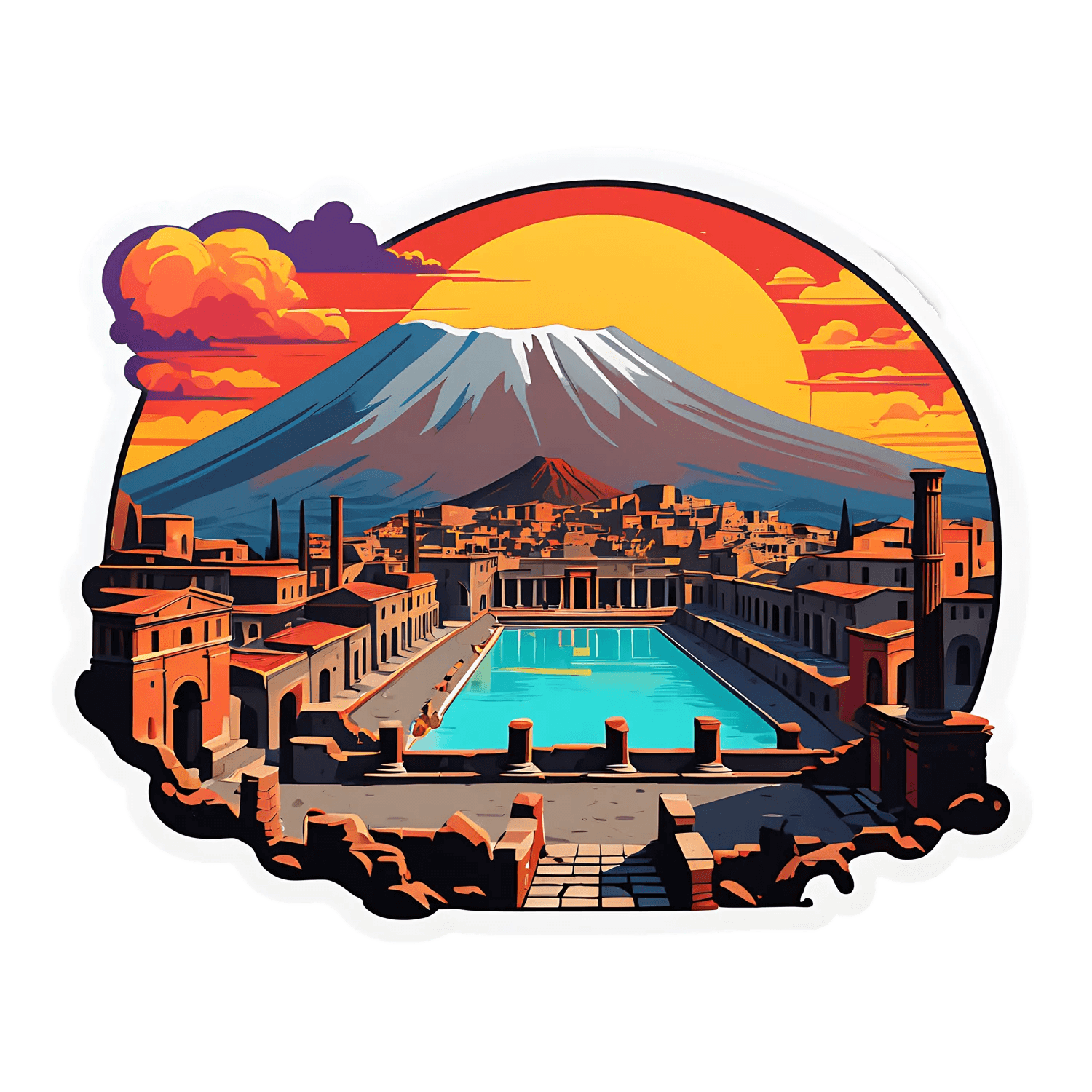 Mount Fuji Sunset - Sticker - Heat Press Transfer