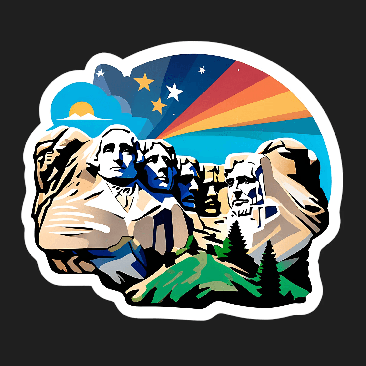 Mount Rushmore Art - Sticker - Heat Press Transfer