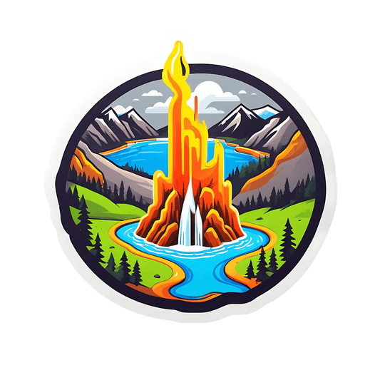 Mountain Fire Sticker - Outdoor Adventure - Heat Press Transfer