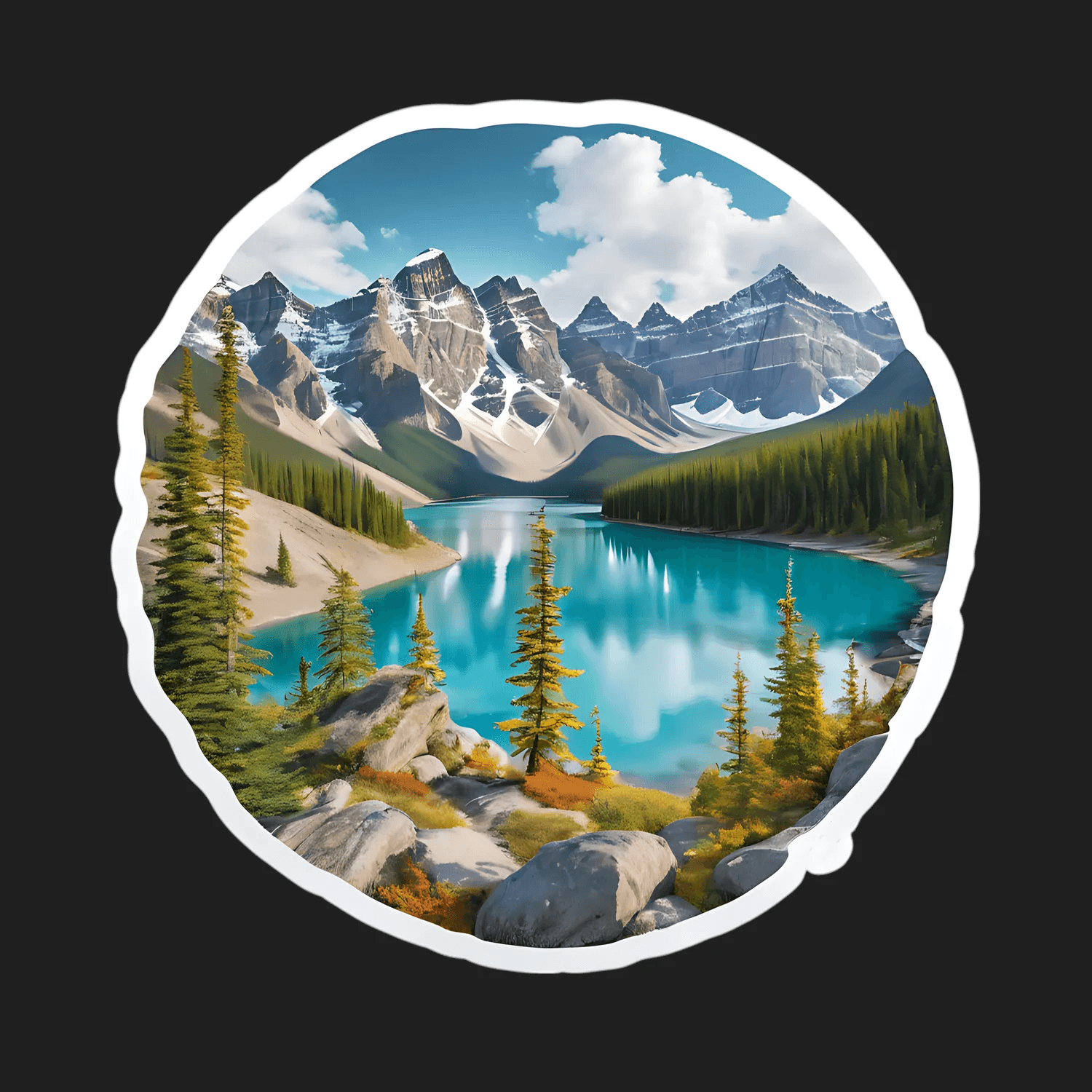 Mountain Lake Scenery - Sticker - Heat Press Transfer