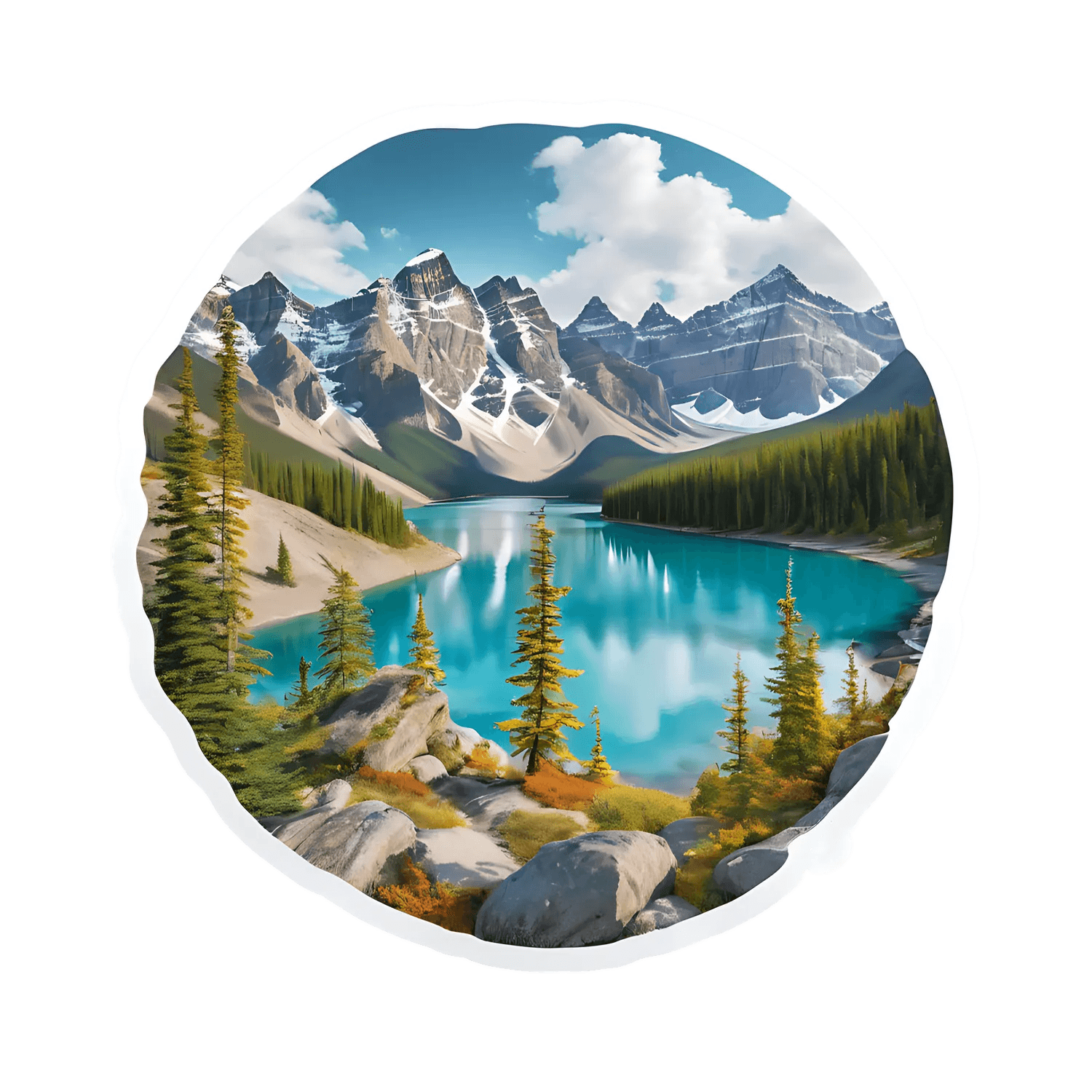 Mountain Lake Scenery - Sticker - Heat Press Transfer