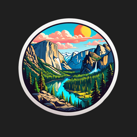 Mountain Lake View - UV DTF Sticker - Heat Press Transfer