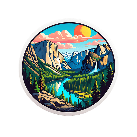 Mountain Lake View - UV DTF Sticker - Heat Press Transfer