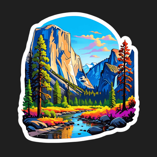 Mountain Landscape Sticker - Vibrant Nature Decal - Heat Press Transfer