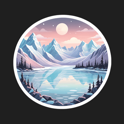 Mountain Moonlight - UV DTF Sticker - Heat Press Transfer
