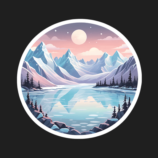 Mountain Moonlight - UV DTF Sticker - Heat Press Transfer