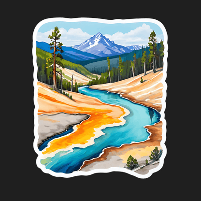 Mountain River Landscape - Sticker - Heat Press Transfer