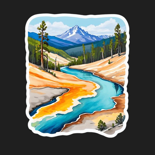 Mountain River Landscape - Sticker - Heat Press Transfer