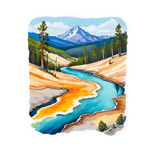 Mountain River Landscape - Sticker - Heat Press Transfer