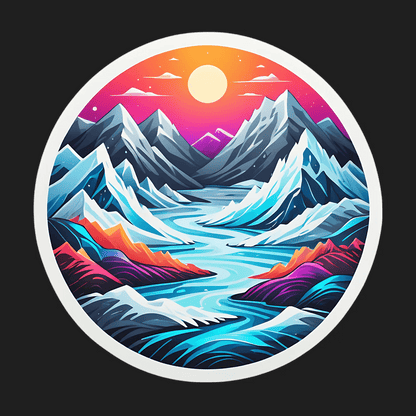 Mountain River Sunset - Sticker - Heat Press Transfer