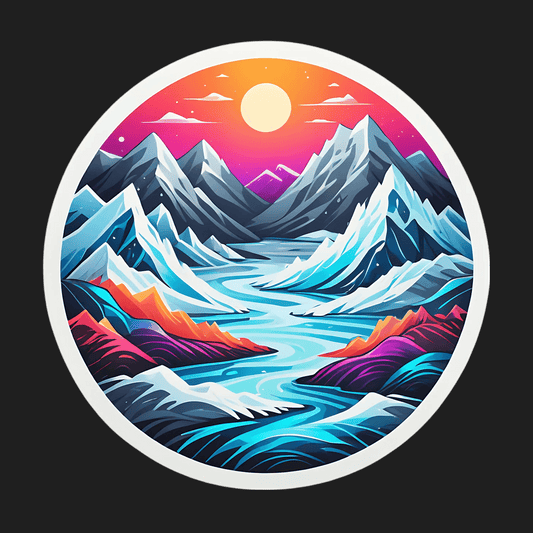 Mountain River Sunset - Sticker - Heat Press Transfer