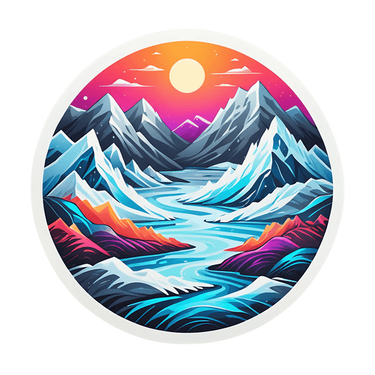 Mountain River Sunset - Sticker - Heat Press Transfer
